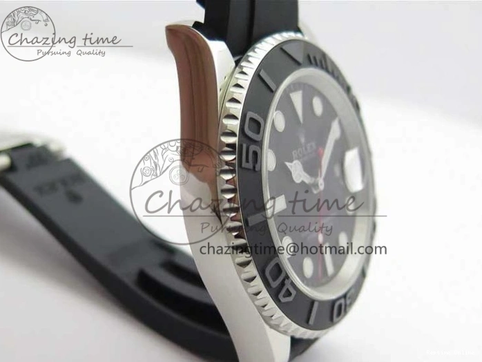 0416 Yacht-Master 116655 ARF SS Custom Made Black Ceramic Bezel on Oysterflex Rubber Strap A HighPerformance 3064